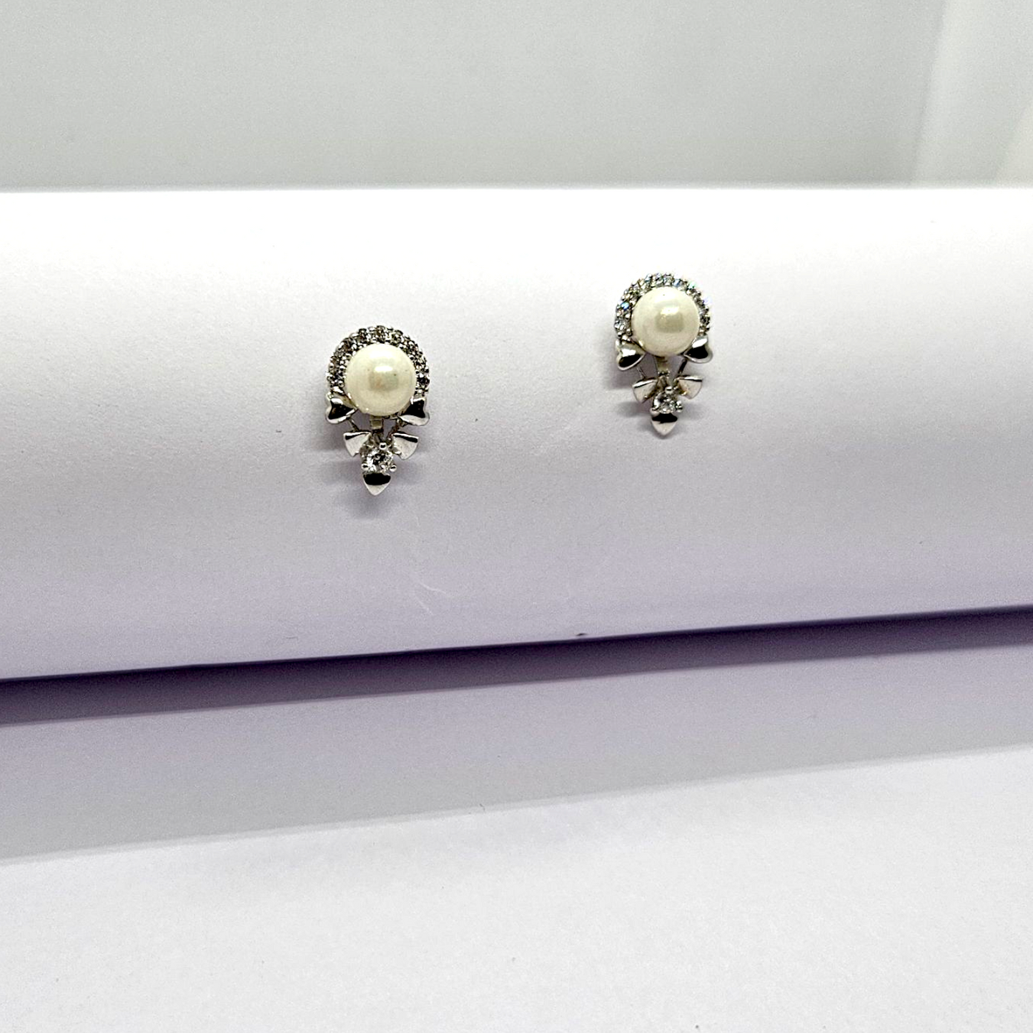 925 silver Moon Pearl Blossom Studs