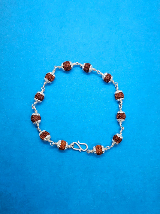 Tryambakam pure 925 silver rudraksha bracelet