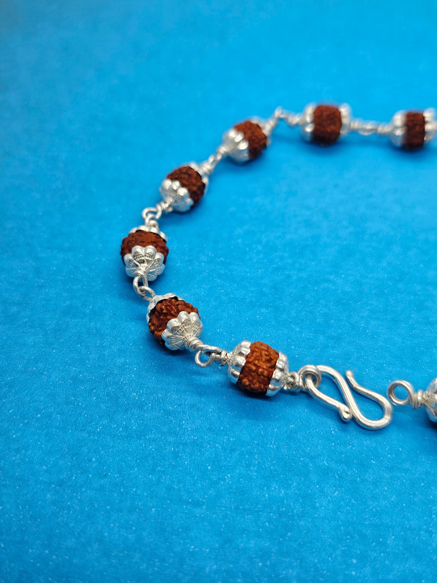 Tryambakam pure 925 silver rudraksha bracelet