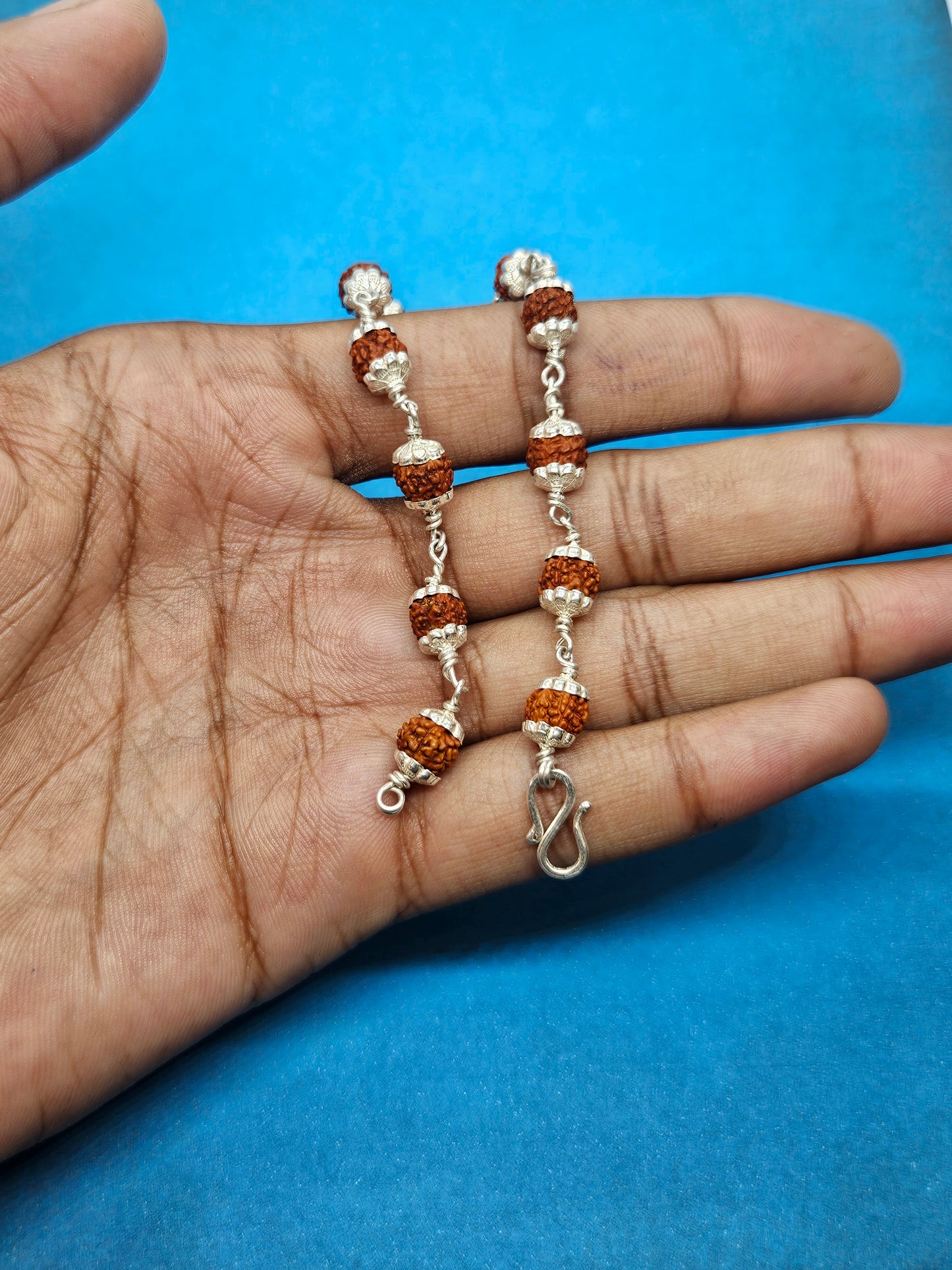 Tryambakam pure 925 silver rudraksha bracelet